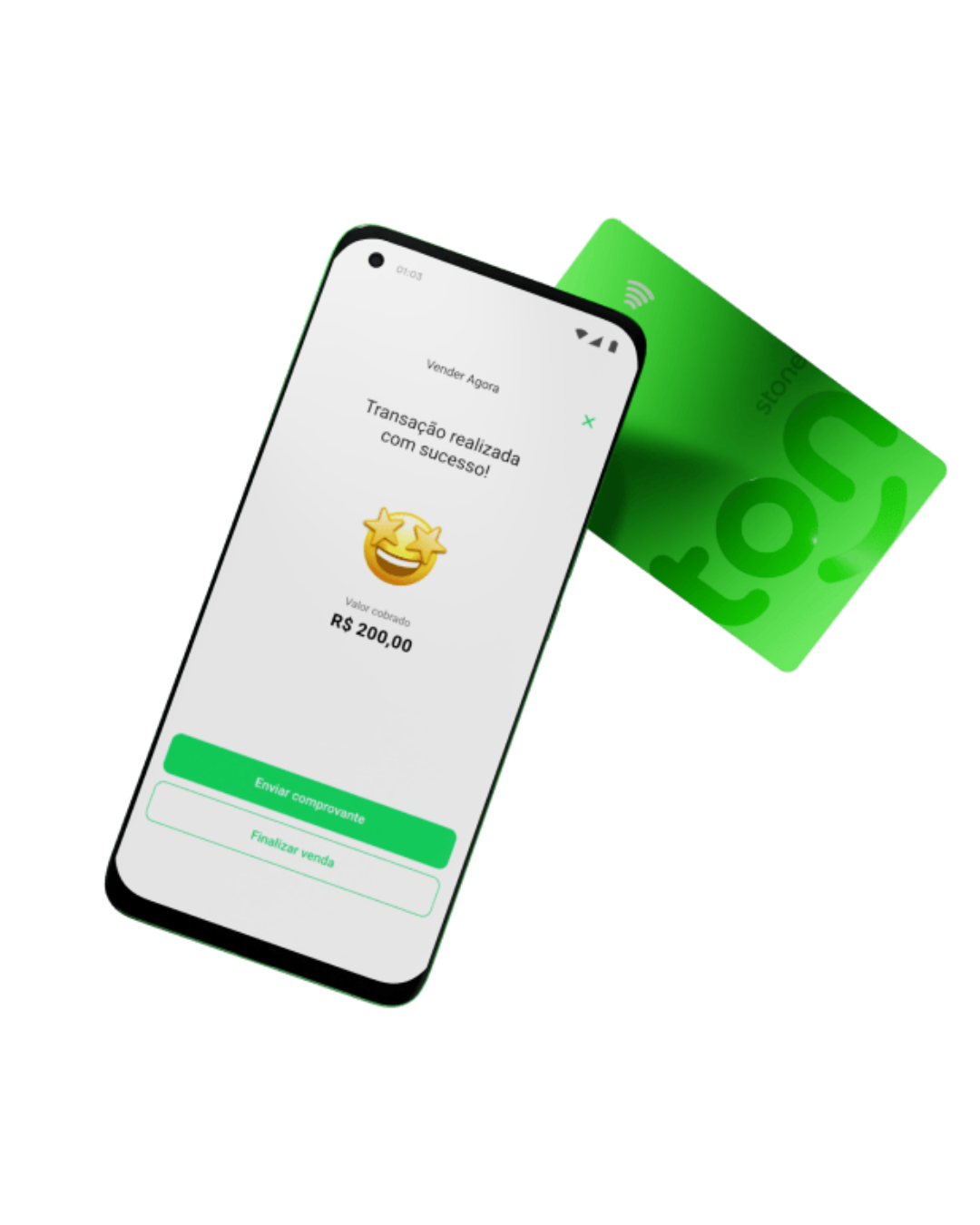 Celular com aplicativo de pagamento por aproximação para vender no cartão